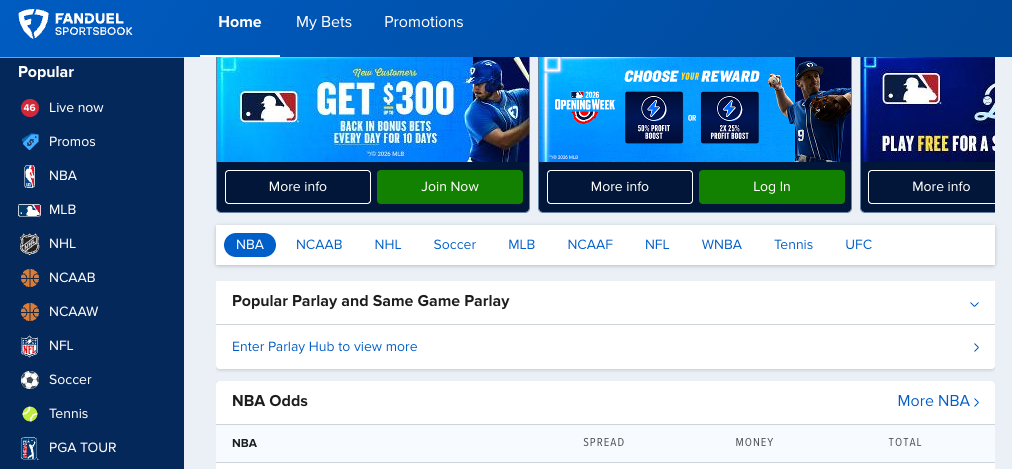 FanDuel Sportsbook Betting Markets