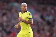 Spurs Forward Richarlison In Action Against Liverpool At Anfield