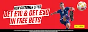Ladbrokes Bet £10 Get £50 in Free Bets Offer