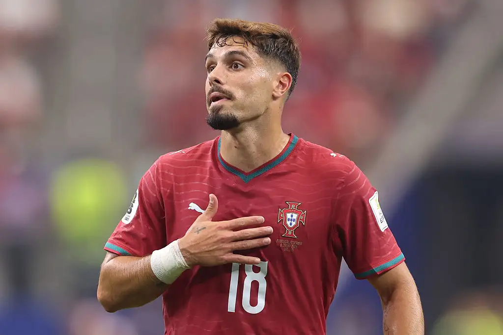 Pedro Neto of Portugal during the FIFA World Cup 2026 Round Of 16 match between Portugal and Spain at Dallas Stadium on July 06, 2026 in Arlington, Texas