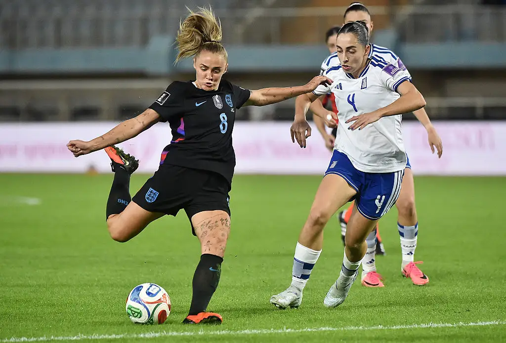 Georgia Stanway of England during the FIFA Women's World Cup 2027 European Qualifiers Play-offs Round 1 First Leg between Greece and England at Pankrition Stadium on October 09, 2026 in Heraklion, Greece