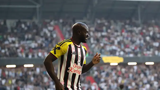 LASK forward Samuel Adeniran was a handful for the Celtic defence in Glasgow 