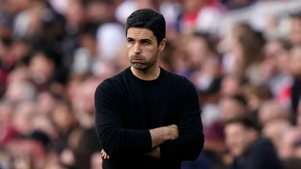 Mikel Arteta watched Arsenal lose 3-0 at home to Brighton (Tim Goode/PA)