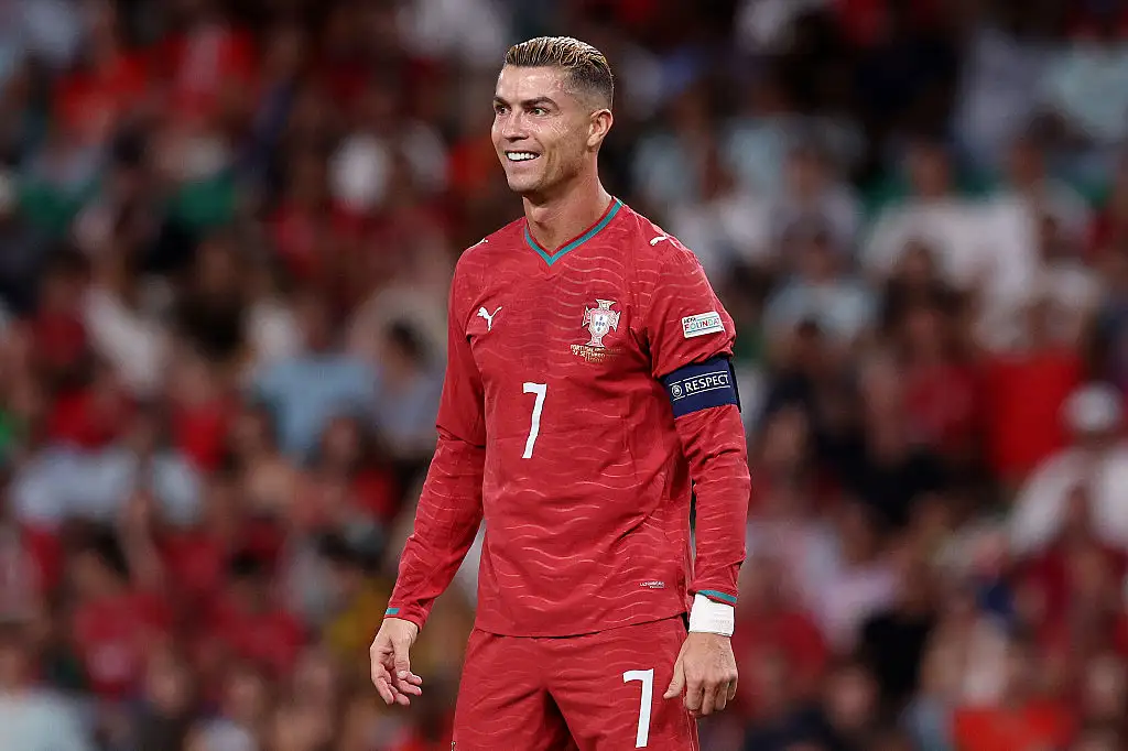 Cristiano Ronaldo of Portugal looks on during the UEFA Nations League 2026/27 group phase match between Portugal and Wales at Estadio Jose Alvalade on September 24, 2026 in Lisbon, Portugal