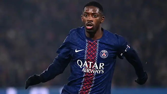 PSG's Ousmane Dembele was forced off with a calf injury during last week's first leg