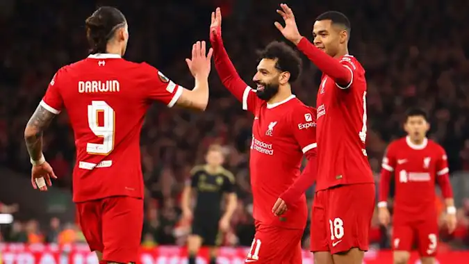 Darwin Nunez, Mohamed Salah and Cody Gakpo all scored in the 6-1 win over Sparta Prague