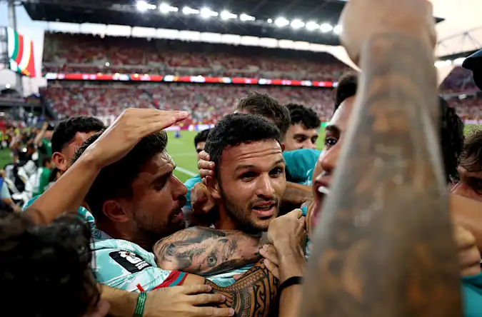 Portugal celebrate Goncalo Ramos's winner