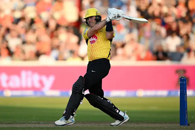 Finn Allen struck an unbeaten 35-ball 72 at Old Trafford