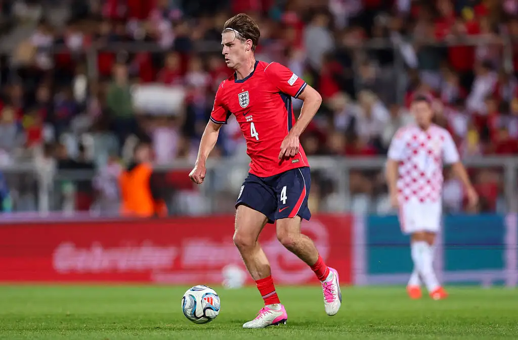 England's midfielder #4 Alex Scott controls the ball during the UEFA Nations League, league A day 3: Group 3, football match between Croatia and England at the Stadion HNK Rijeka stadium in Rijeka, Croatia, on October 3, 2026