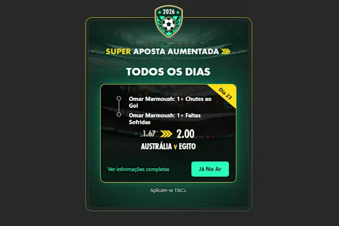 Super Aposta Aumentada bet365 - Austrália x Egito