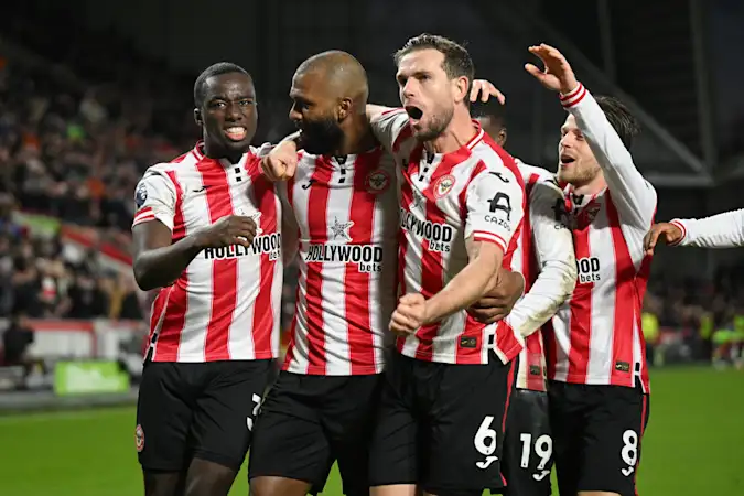 Brentford celebrate Igor Thiago's first goal in their recent 3-1 win over Burnley