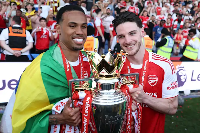 Arsenal pair Gabriel and Declan Rice are among the contenders