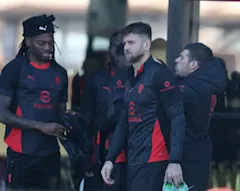 Niclas Fullkrug training with AC Milan ahead of his move to the Serie A side