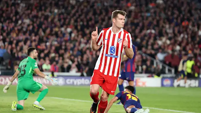 Alexander Sorloth scored Atletico Madrid's second goal in their 2-0 win at Camp Nou