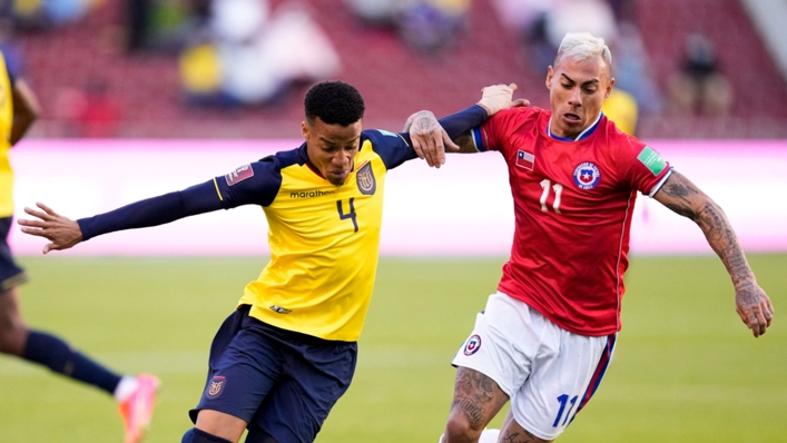 Byron Castillo l in action for Ecuador against Chile