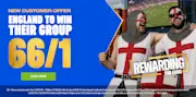 Coral World Cup Offer: England 66/1 to Win their Group