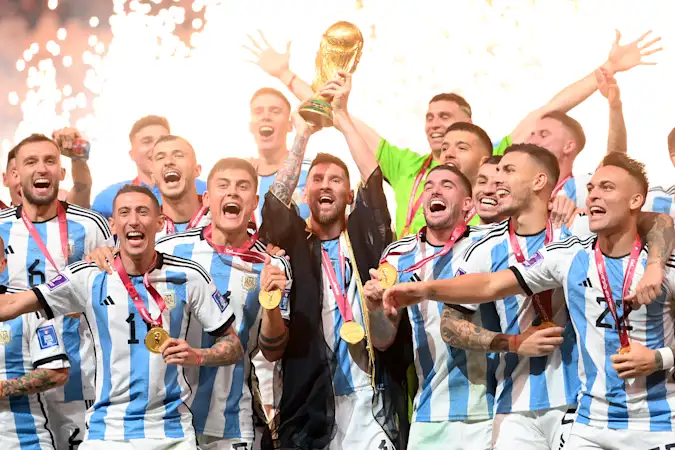 Argentina Celebrating Their 2022 World Cup Win In Qatar