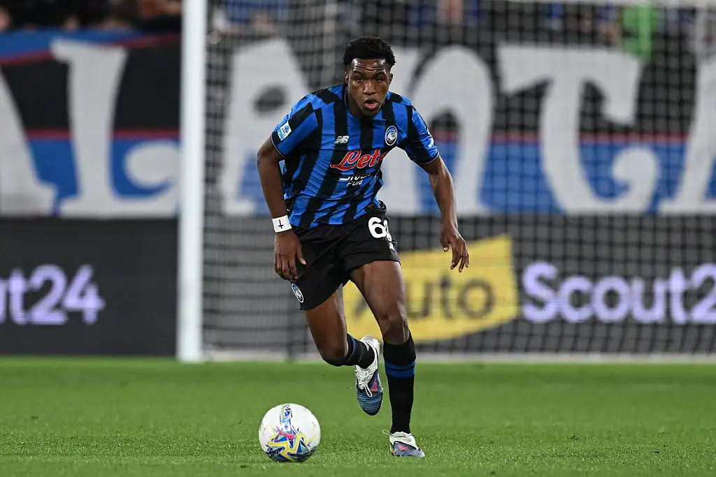 Honest Ahanor of Atalanta in action during the Serie A match between Atalanta BC and Genoa CFC at Gewiss Stadium on May 02, 2026 in Bergamo, Italy