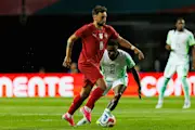 Bruno Fernandes on the ball for Portugal in their international friendly against Nigeria.