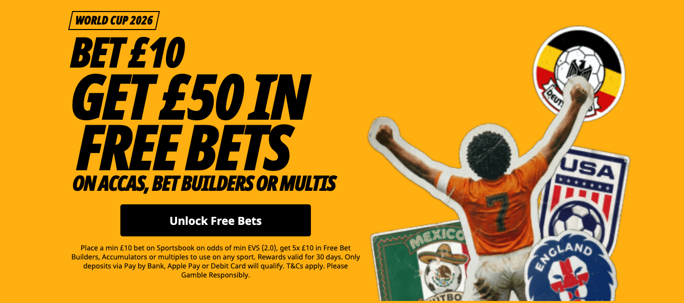 Betfair £50 Free Bets Offer ahead of England vs DR Congo