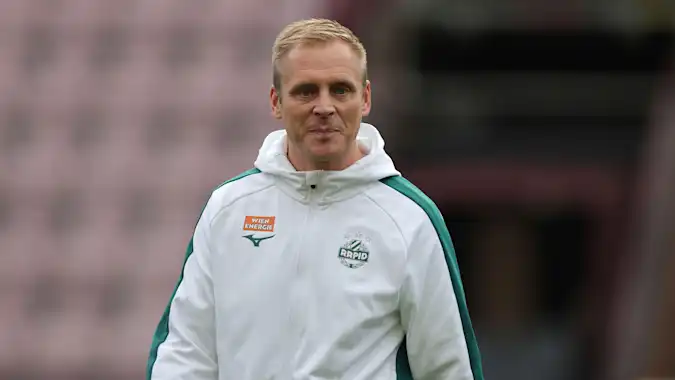 Johannes Hoff Thorup will be hoping Rapid Vienna can get the job done against Hearts