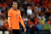 Virgil van Dijk in action for the Netherlands in an international friendly fixture against Algeria.