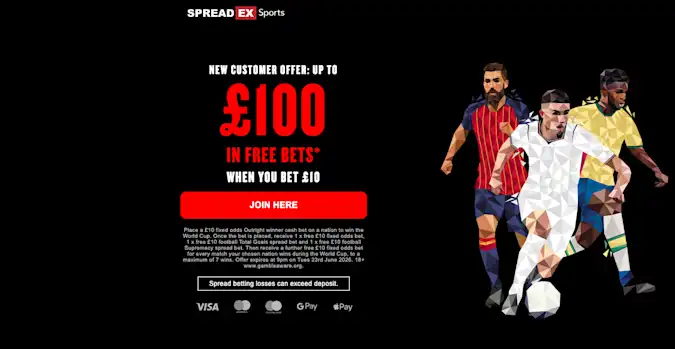 Spreadex Bet £10 Get Up To £100 in Free Bets