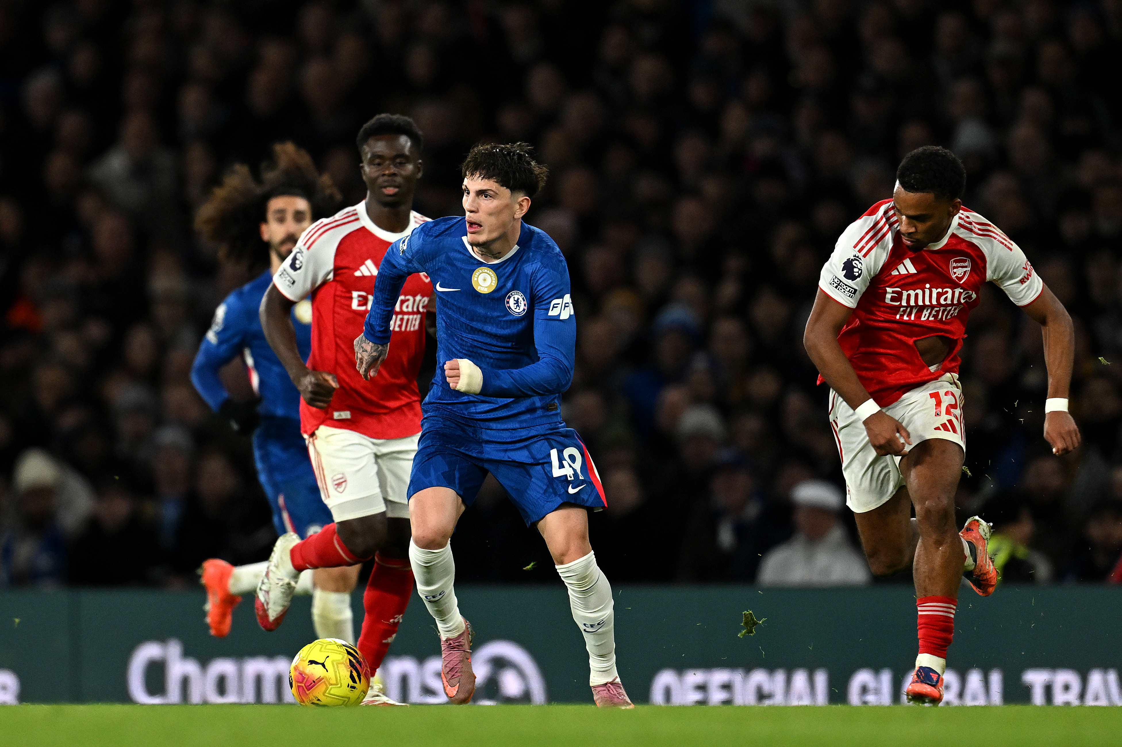 Alejandro Garnacho in action during Chelsea's recent 1-1 draw with Arsenal