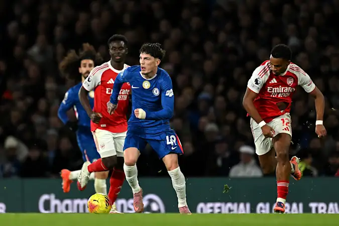 Alejandro Garnacho in action during Chelsea's recent 1-1 draw with Arsenal