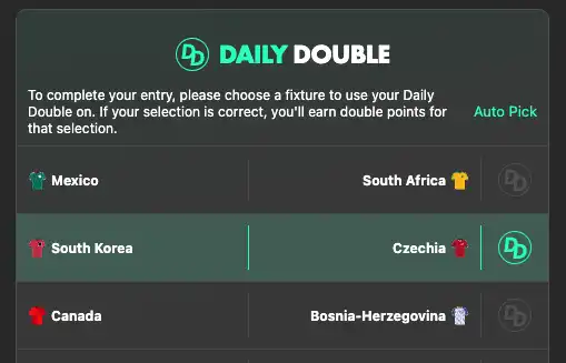 bet365 Tournament Challenge Daily Double