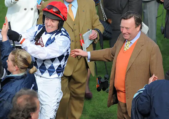 Nicky Henderson celebrates at Cheltenham