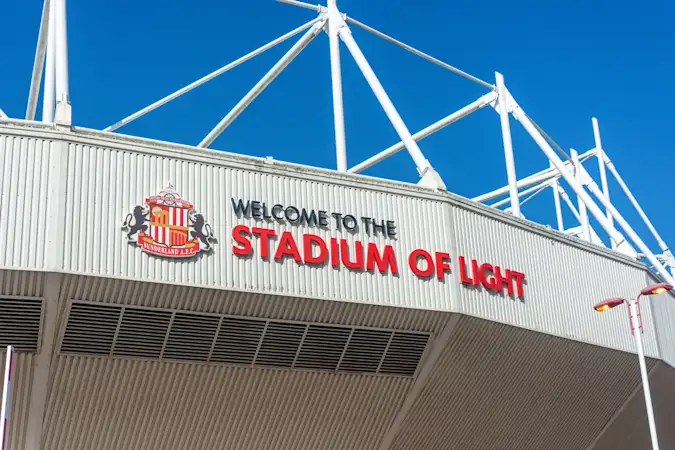 Sunderland - The Stadium of Light is one of the largest stadiums in the UK.