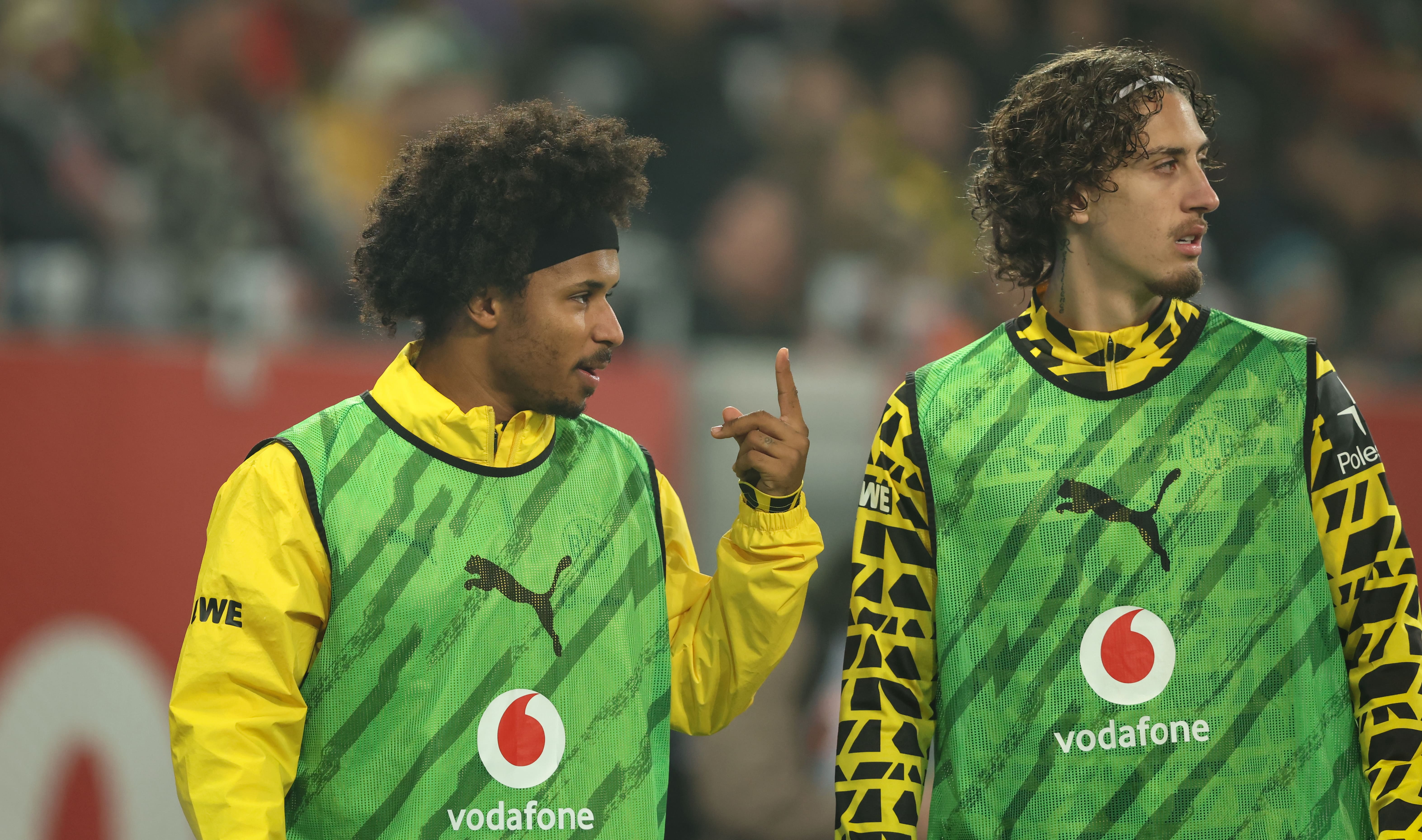 Karim Adeyemi and Fabio Silva during Dortmund's recent 1-0 win over Augsburg