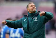 Brighton & Hove Albion head coach Fabian Hurzeler celebrates