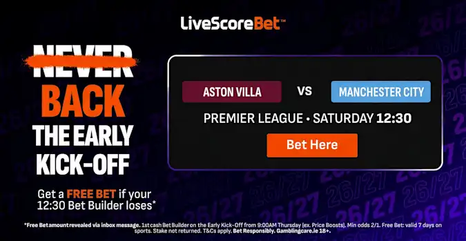 Aston Villa take on Manchester City in the Premier League's early kick-off on Saturday, 24 October