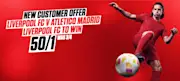 Liverpool to Win vs Atletico Madrid 50/1 at Ladbrokes