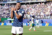 Kylian Mbappe celebrates his goal against Senegal