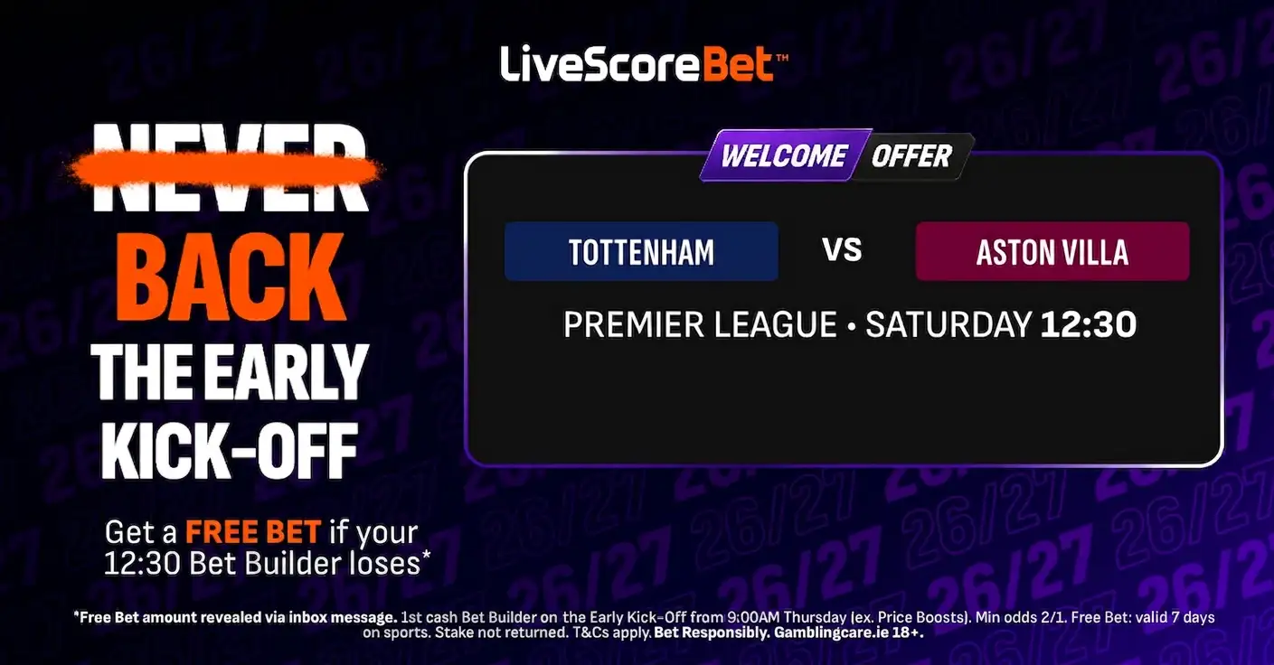 Tottenham entertain Aston Villa in the Premier League's early kick-off on Saturday, 19 September.