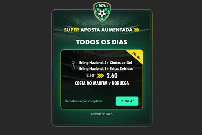 Super Aposta Aumentada bet365 - Costa do Marfim x Noruega na Copa do Mundo