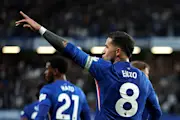 Enzo Fernandez in action for Chelsea in the Premier League.