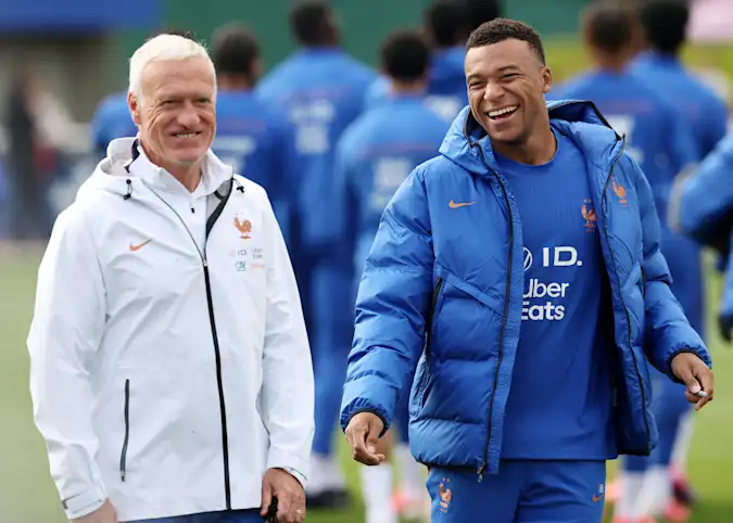 France head coach Didier Deschamps and captain Kylian Mbappe