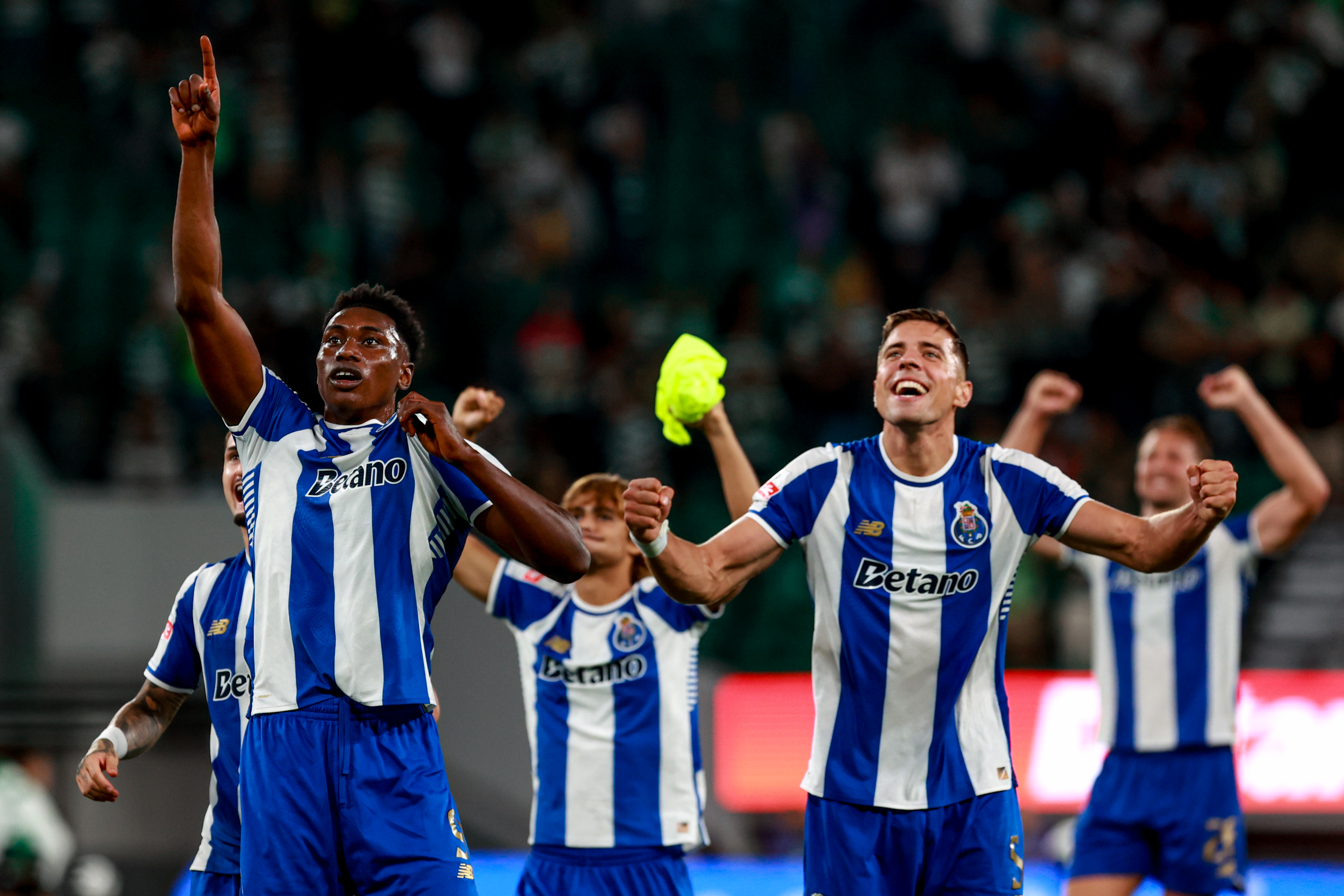 FC Porto celebrate at the end of their 2-1 win at Sporting CP back in August