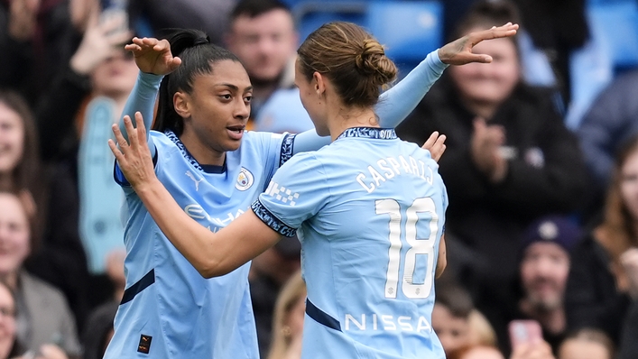 Kerolin Nicoli scored twice as Manchester City beat Crystal Palace Nick Potts PA