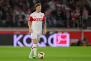 VfB Stuttgart defender Finn Jeltsch in Bundesliga action