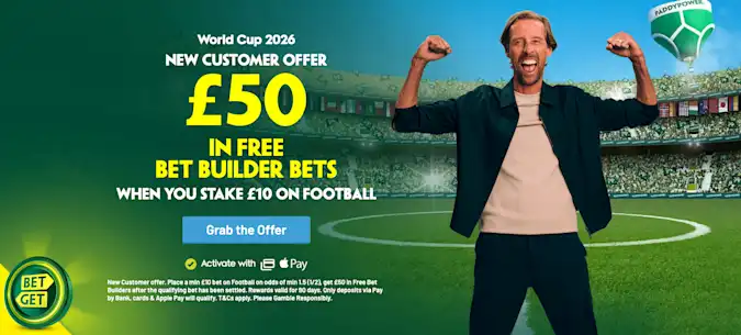 PaddyPower £50 in Free Bets Offer