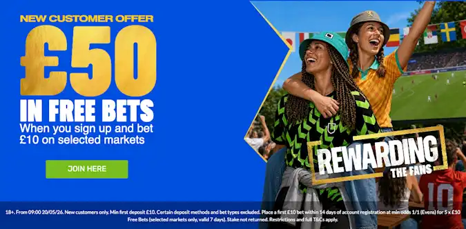 Coral World Cup Offer: Bet £10 Get £50 in Free Bets
