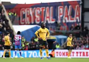 Tolu Arokodare of Wolverhampton Wanderers looks dejected during the Premier League match between Crystal Palace and Wolverhampton Wanderers at Selhurst Park on February 22, 2026