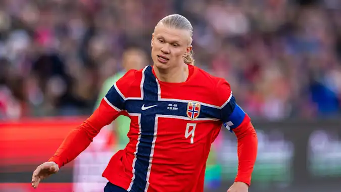 Erling Haaland leads the line for a Norwegian side tha scored 37 goals in eight qualifiers